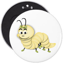 Gelber Wurm-Knopf Button