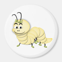 Gelber Wurm-Magnet Kühlschrankmagnet