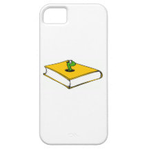 Gelbes Buch-Wurm iPhone 5 Schutzhüllen