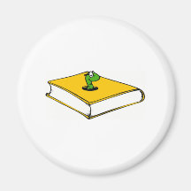Gelbes Buch-Wurm Magnete