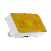 Gelbes goldenes Sun-Lotos-Blumen-Meditationsrad OM Mp3 Lautsprecher