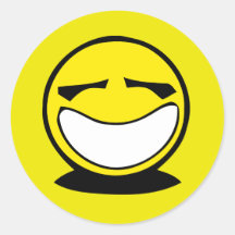 Gelbes großes smileylächeln aufkleber