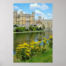 gelbes Leeds Castle, Blumen Kents, England Plakate