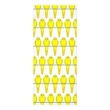 Gelbes Vogel-Muster. Canaries. Individuelle Ankündigungskarte