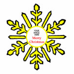 Gelbes Weiß der Weihnachtsbaum-Verzierungs-Schneef Fotoausschnitt