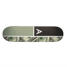 Geld-Muster; Grün Bedrucktes Skateboard
