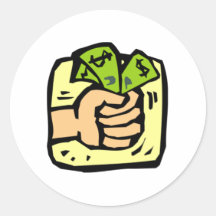 Geld-Zupacken Runde Aufkleber