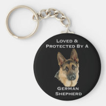 Geliebt u. durch einen Schäferhund geschützt Schlüsselbänder