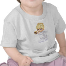 Gelocktes Haar-Engels-Säuglings-T-Shirt