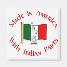 Gemacht auf Amerikaner mit Italiener zerteilt Magn
