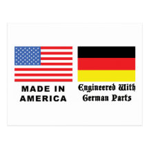 Gemacht in Amerika mit deutschen Teilen Postkarten