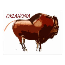 gemalte Bison Oklahoma-Postkarte