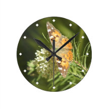 Gemalte Dame Butterfly Clock Uhr