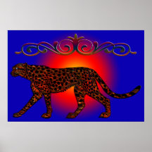 Gemalter Leopard Poster
