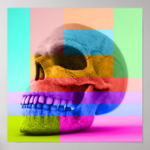 Gemaltes Scull-Plakat
