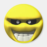 Gemeiner gelber Gesichtssmiley Kühlschrankmagnete
