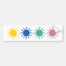Gemusterte Sonnen Auto Sticker