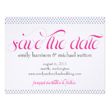 Genauigkeitspolka-Punkte Save the Date Personalisierte Einladungskarte