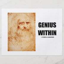 Genie innerhalb (Leonardo da Vinci-Selbstporträt) Flyerdruck