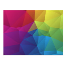 geometrischer Polygonentwurf des abstrakten bunten postkarten