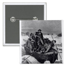George Washington, der den Delaware River kreuzt Anstecknadelbutton