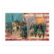 George Washington und Truppe-Vintage Postkarte