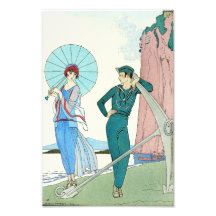 Georges Barbier Lady at the Beach Print Photograph