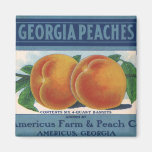 Georgia-Pfirsiche, Vintage Frucht-Kisten-Aufkleber Magnete