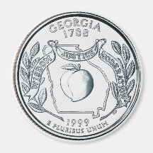 Georgia-Staats-Viertelmagnet 1999 Magnete