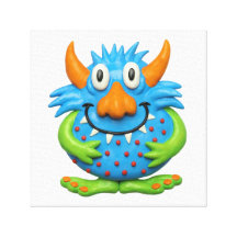 Gepunktetes gelbes Monster Leinwand Druck