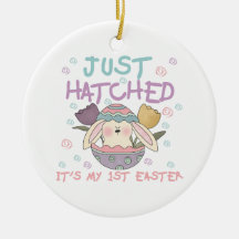Gerade ausgebrütete 1. Osternt-shirts und -geschen Weihnachtsbaum Ornamente