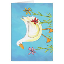 Gerade Ducky w-Blumen Karte
