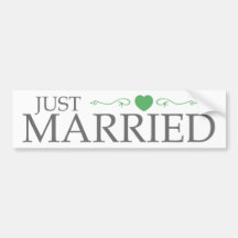 Gerade verheiratet (grüne Herz-Rolle) Autosticker