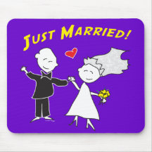 Gerade verheiratete Hochzeit Mauspad