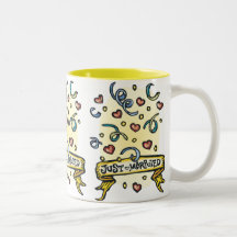 Gerade verheirateter Becher Tee Tasse