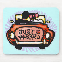 Gerade verheirateter Jalopy Mousepad