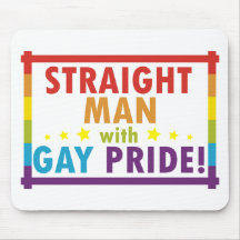 Gerader Mann mit Gay Pride Mousepads
