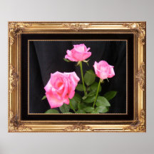 Gerahmtes rosa Rosen-Plakat