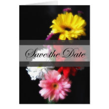 Gerbera-Gänseblümchen 3 Save the Date Wedding Karte