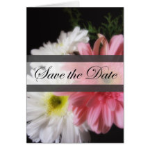 Gerbera-Gänseblümchen 4 Save the Date Wedding Grußkarte
