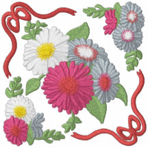 Gerbera-Gänseblümchen Besticktes Polohemd