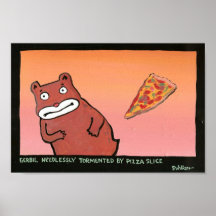 Gerbil unnötig gequält durch Pizza-Scheibe Posterdrucke