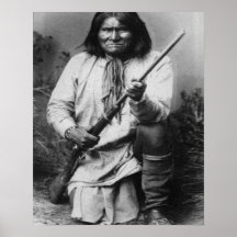 'Geronimo mit Gewehr beim Ready Posterdruck