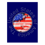 gerundete USA-Flagge Postkarte