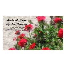 Geschäfte G006 - Gemalte rote Blumen Visitenkarten