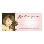Geschenk-Zertifikat-Haar-Salon-hübsches Frauen-Ros Kartendruck