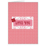 Geschenke Liebesie Valentines Tagesauf rosa Polka- Grußkarten