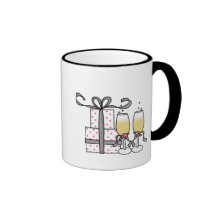 Geschenke und Champagne-Becher Kaffeehaferl