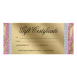 Geschenkgutschein-Sonnenstudio-Schmuck-Rosa-Gold Bedruckte Werbekarten