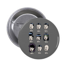 Geschichte des Haares der Männer Anstecknadelbutton